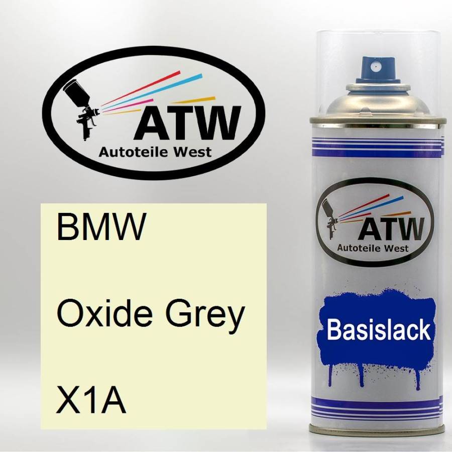 BMW, Oxide Grey, X1A: 400ml Sprühdose, von ATW Autoteile West.